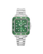 Montre Femme en Acier Mathy Square argenté/vert