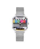 Montre Femme en Acier Monsoon Square argenté/multicolore