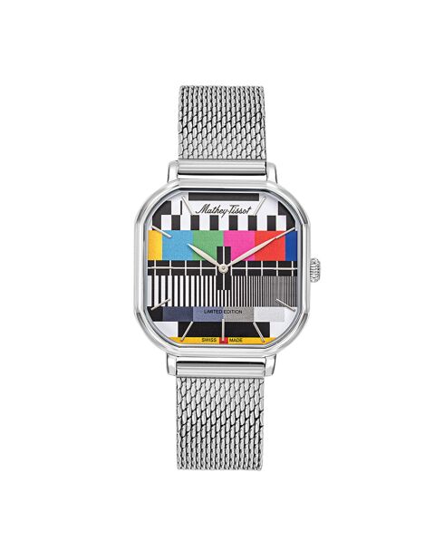 Montre Femme en Acier Monsoon Square argenté/multicolore