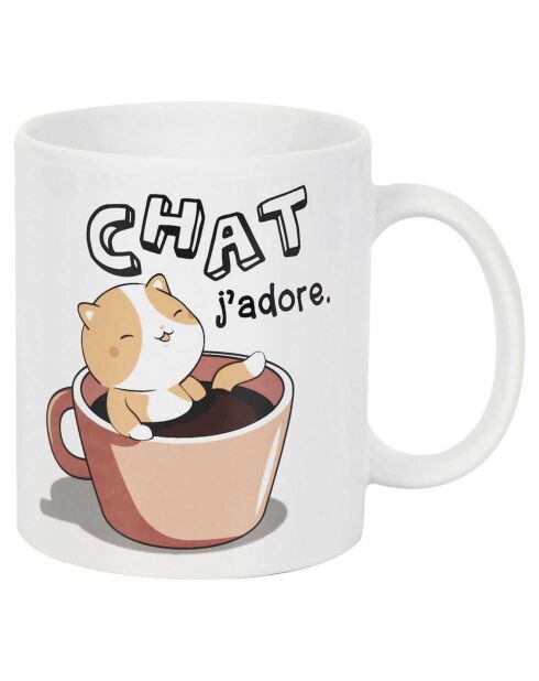 Mug céramique Kawaii modèle aléatoire 30cl blanc/multicolore