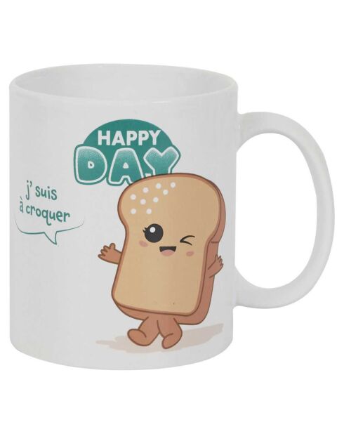 Mug céramique Kawaii modèle aléatoire 30cl blanc/multicolore