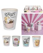Gobelet expresso céramique Kawaii modèle aléatoire 7cl blanc/multicolore