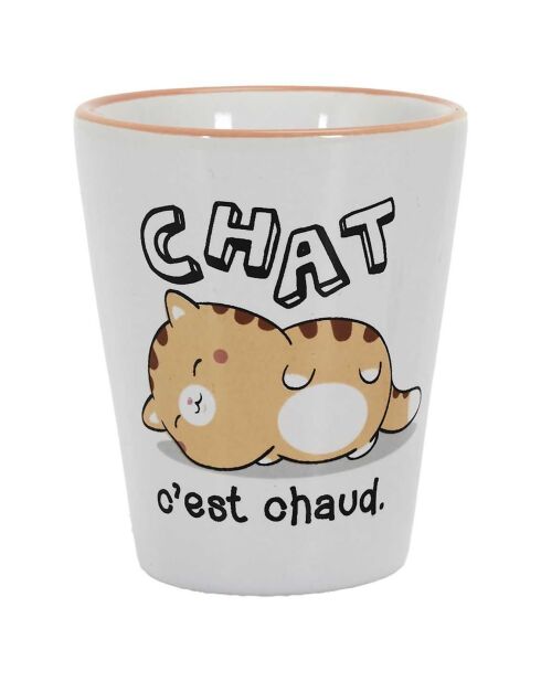 Gobelet expresso céramique Kawaii modèle aléatoire 7cl blanc/multicolore