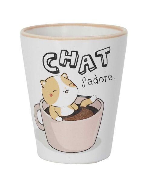 Gobelet expresso céramique Kawaii modèle aléatoire 7cl blanc/multicolore