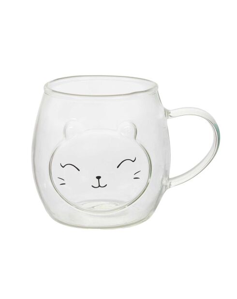 Mug verre Kawaii modèle aléatoire 390ml transparent
