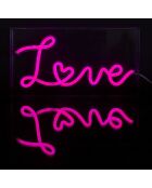 Lámpara LED con efecto neón de acrílico Love pink
