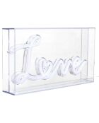 Lámpara LED con efecto neón de acrílico Love pink