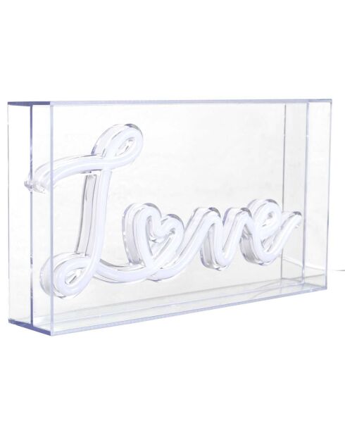 Lámpara LED con efecto neón de acrílico Love pink