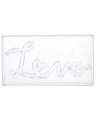 Lámpara LED con efecto neón de acrílico Love pink