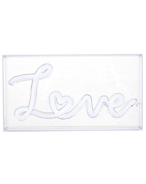 Lámpara LED con efecto neón de acrílico Love pink