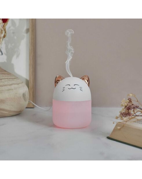 Diffuseur Chat LED Kawaii blanc