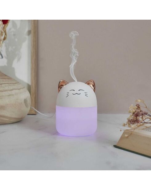 Diffuseur Chat LED Kawaii blanc