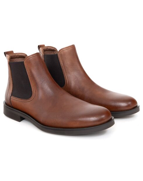 Chelsea Boots en Cuir Bamipor camel