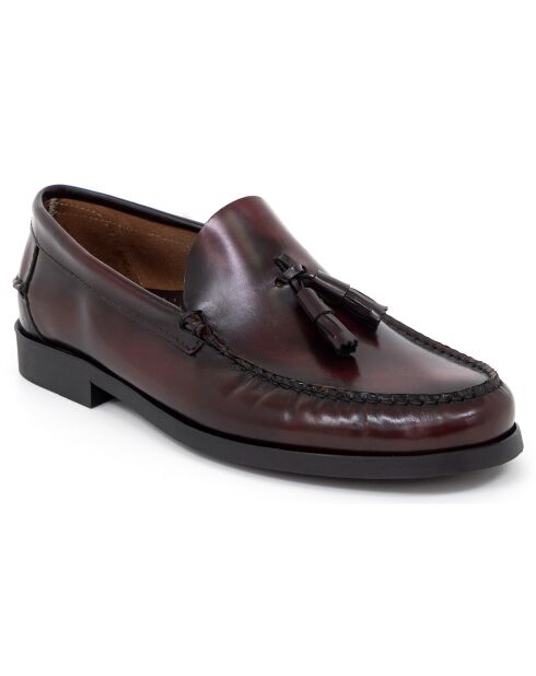Mocassins en Cuir Begorla rouge bordeaux
