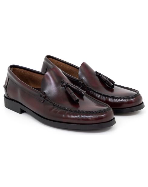 Mocassins en Cuir Begorla rouge bordeaux