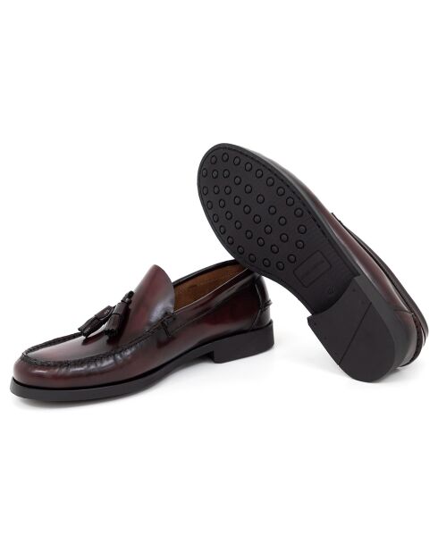 Mocassins en Cuir Begorla rouge bordeaux