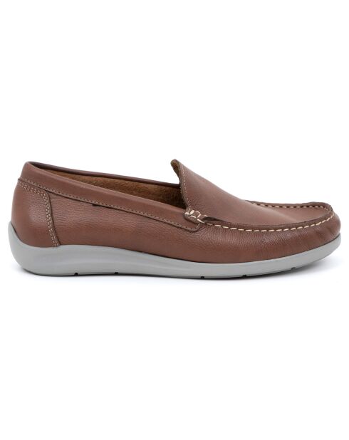 Chaussures Bateaux en Cuir Bento camel
