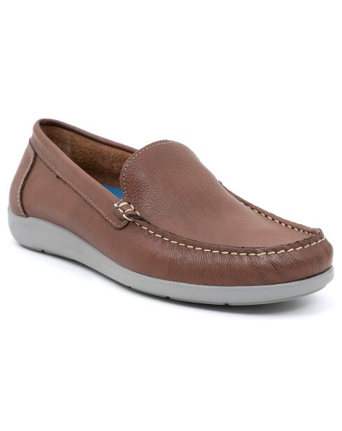 Chaussures Bateaux en Cuir Bento camel
