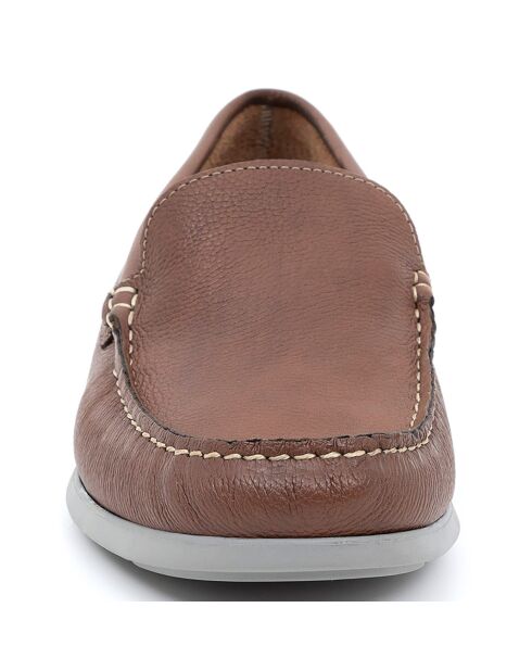 Chaussures Bateaux en Cuir Bento camel
