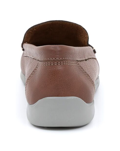 Chaussures Bateaux en Cuir Bento camel