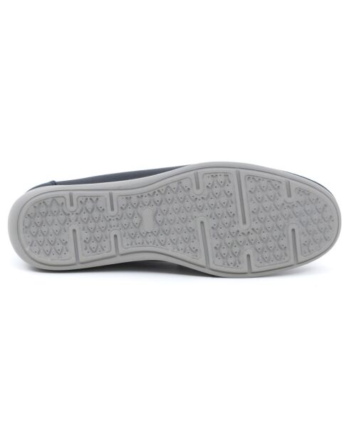 Chaussures Bateaux en Cuir Bento bleues