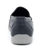 Chaussures Bateaux en Cuir Bento bleues