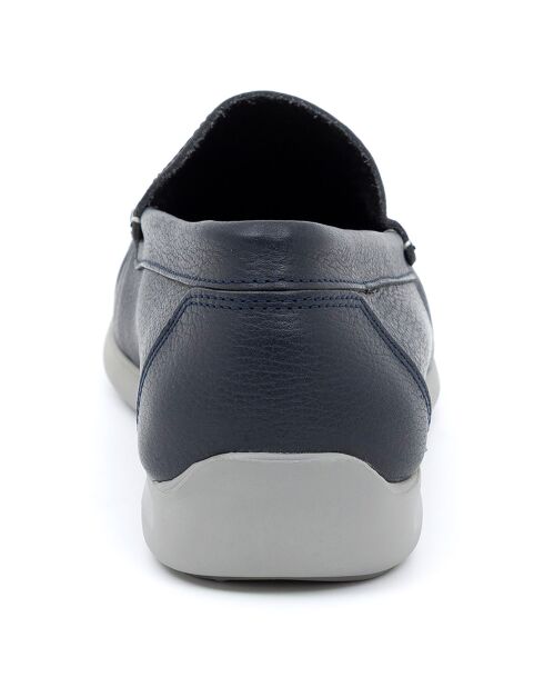Chaussures Bateaux en Cuir Bento bleues
