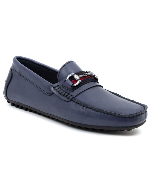 Mocassins en Cuir Berak bleus