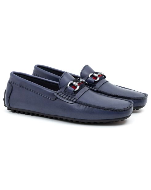 Mocassins en Cuir Berak bleus