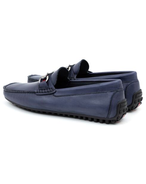 Mocassins en Cuir Berak bleus