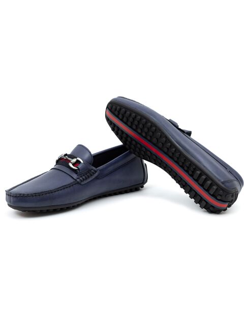 Mocassins en Cuir Berak bleus