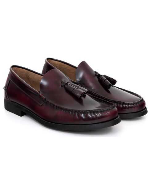 Mocassins en Cuir Besorla rouge bordeaux
