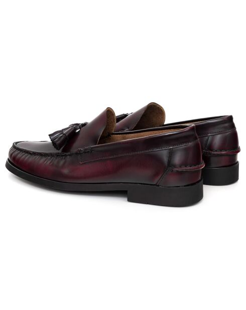 Mocassins en Cuir Besorla rouge bordeaux