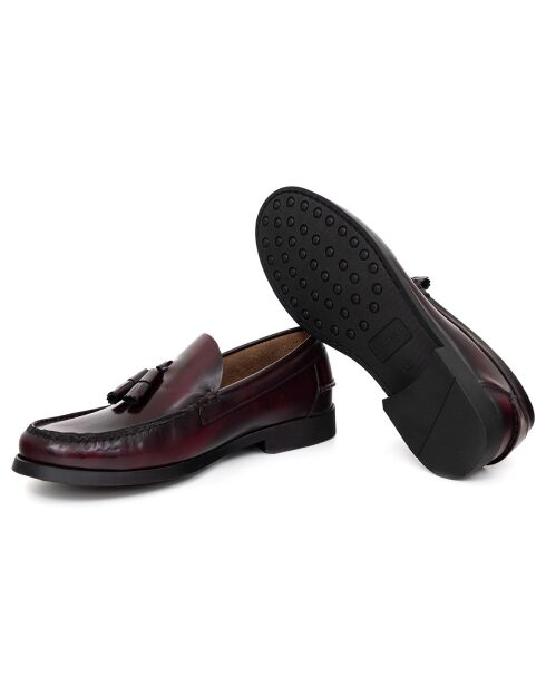 Mocassins en Cuir Besorla rouge bordeaux