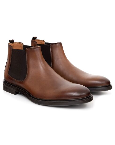 Chelsea Boots en Cuir Brato camel