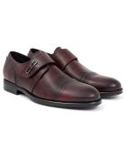 Monks en Cuir Dasko rouge bordeaux