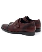 Monks en Cuir Dasko rouge bordeaux