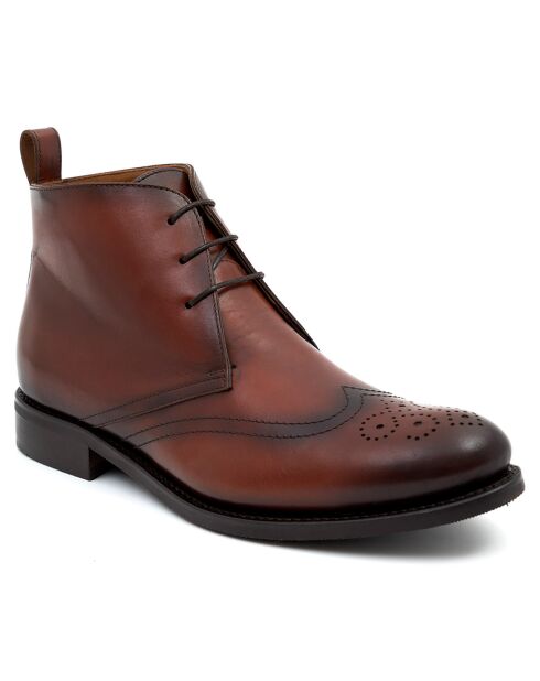 Derbies cousu goodyear en Cuir Greseli camel