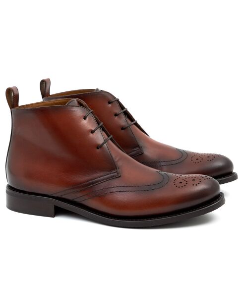Derbies cousu goodyear en Cuir Greseli camel