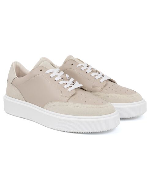 Sneakers en Cuir Kabil beiges