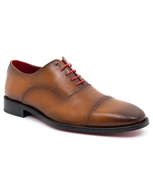 Derbies Oxford en Cuir Lugado marron