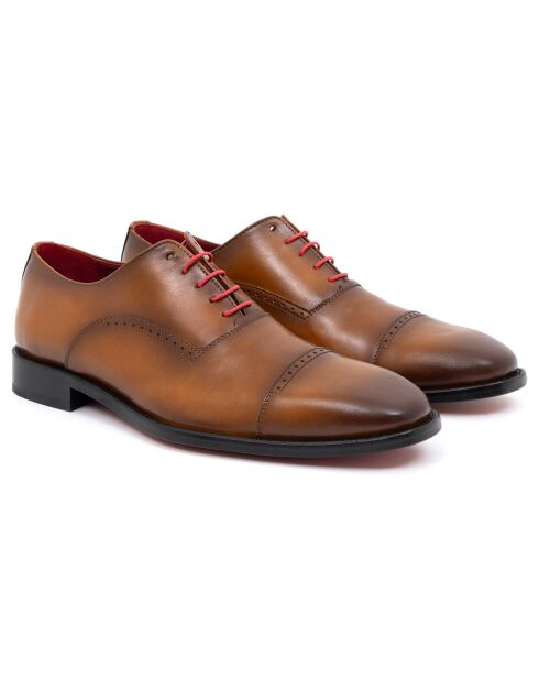 Derbies Oxford en Cuir Lugado marron