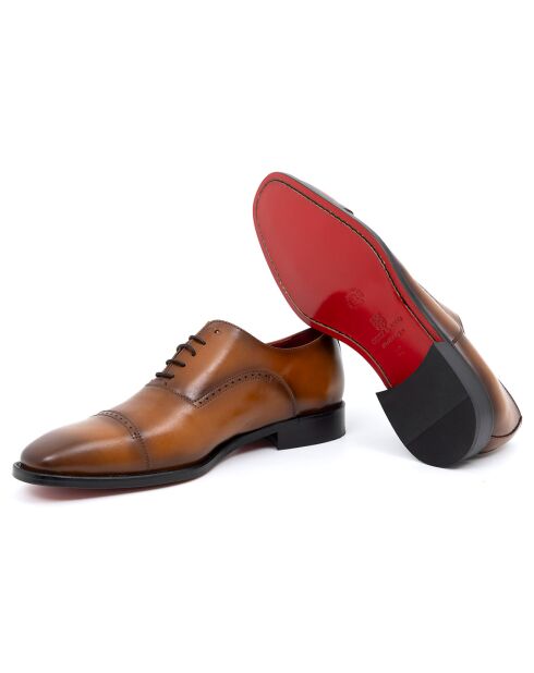 Derbies Oxford en Cuir Lugado marron