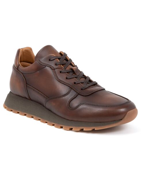 Sneakers en Cuir Milani camel
