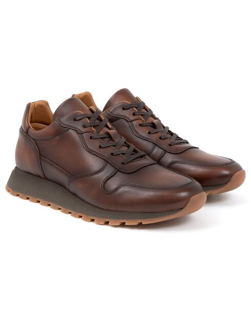 Sneakers en Cuir Milani camel