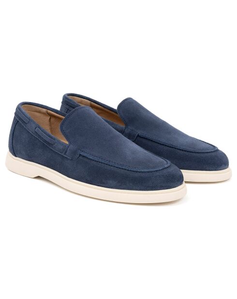 Mocassins en Cuir Milsan bleus