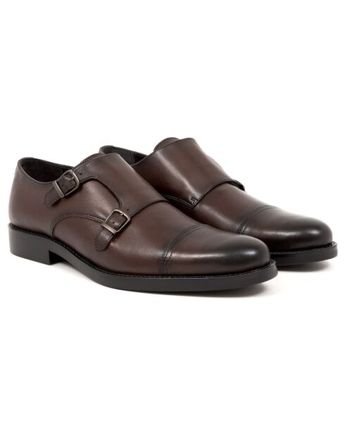 Monks en Cuir Mimonk camel