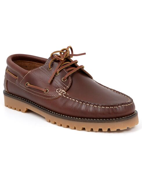 Chaussures Bateaux en Cuir Minol camel