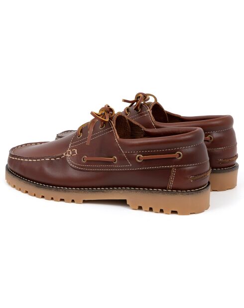 Chaussures Bateaux en Cuir Minol camel
