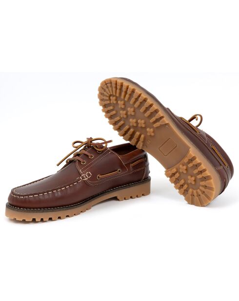 Chaussures Bateaux en Cuir Minol camel